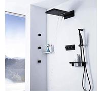 baño Oculto Juego Negra Lluvia Top Spray spraus Shower válvula de latón 550 mm Ducha Hermosa práctica