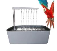 Baño para loros, baño eléctrico para pájaros para loros y pájaros de mascotas, hecho de ABS duradero, 12.99 x 8.66 x 10.24 pulgadas, ducha interactiva con puerto USB para el cuidado diario, juego e