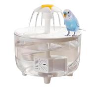 Baño para pájaros, bañera automática para loros para interiores con filtración circulante para que las aves puedan bañarse o beber, ideal para periquitos e inseparables KuW533 (blanco, 15 x 15 x 16)
