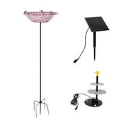 Baño para pájaros con fuente solar - Recipiente de riego para pájaros azules, baño para gorriones para decoración de jardín, oasis para amantes de la naturaleza de jardineros, lavabo para terraza en e