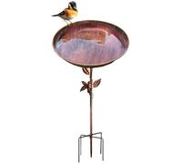 Baño para pájaros, cuenco para pájaros y de agua, 29.92 x 12.01 pulgadas, diseño decorativo vintage, ideal para observación de aves, acento de estanque, exhibición de balcón, de