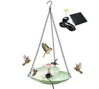 Baño para Pájaros De Exteriores,Forma Corazón Amor con Bomba Solar - Fuente De Baño para Pájaros Silvestres Exteriores - Vallas Balcones Terrazas Pilares Patio Y Jardín Colibrí Petirrojo Y Gorrión