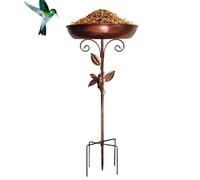 Baño para pájaros, decoración de para pájaros, acento de jardín para pájaros, elegante diseño vintage, amplia capacidad de cuenco, 29.92 x 12.01 pulgadas, perfecto para jardín y patio