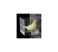 Baño para pájaros Feathered Friends Haven, con ganchos de acero inoxidable, de acrílico transparente, para jaula, proporciona un entorno hig