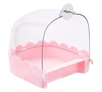 Baño para pájaros para jaula, ducha transparente para pájaros pequeños, jaula montada en jaula de cría, baño para pájaros