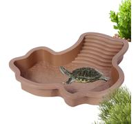 Baño para Reptiles - Bebedero y Bañera para Tortugas - Piscina con Rampa, Decoración para Acuario, Cuenco De Comida para Anfibios, Sapos, Lagartos Y Serpientes