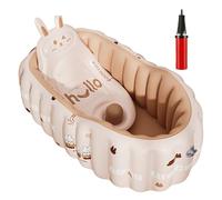 Baño portátil para bebés - Baño de viaje de dibujos animados, asiento de ducha sin deslizamiento, accesorio práctico para casa, baño, vacaciones, natación y camping seguro