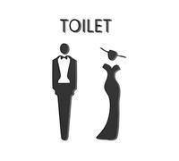 Baño Señal,Señales WC,Cartel Baño,Signo Placa de Puerta WC,Mujer Hombre Carteles para Aseo Pegatinas WC Señalización Aseos para Cafetería Restaurante Centro Comercial Hote (Negro)