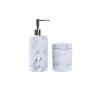 BAÑO SET 2 RESINA PP 9X8X20,3 MARMOL BLANCO
