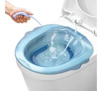 Baño Sitz para el inodoro portátil sobre el inodoro Bidé portátil con descarga anti-Overflow Bidet Bidet Adjunto Hemorroides SITZ Baño para Atención Privada Postparto Azul