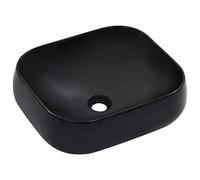 Baño Vanidad Organizador Encimera Mueble Para Lavabo, Lavabo 44,5x39,5x14,5 cm cerámica negro Fregaderos para Baño, Cocina, Aseo de Invitados