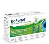 Bañoftal Toallitas Oftálmicas Blefasan Estériles - Higiene de Párpados, Pestañas y Zona Periocular - Con 4-Terpineol y Ácido Hialurónico - Uso en Caliente o Frío - Sin Perfume - 30 Toallitas