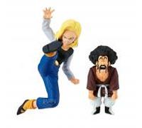 Banpresto dragon ball z android 18 & mr. satan (vs mighty mask) figura
