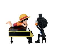 Banpresto Figura de Accion Monkey D. Luffy & Brook One Piece, World Collectable Log Stories, That’S Great!! After All This Time, He's Still…!!! 8cm, BP29640P Multicolor, Figura Coleccionable