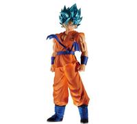 Banpresto Dragon Ball Figura Son Goku Super Saiyan God, colección Blood of Saiyans, personaje Anime de PVC, altura 20 cm, pelo azul metalizado, vestido naranja