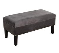 BANQUETA ARCÓN PIE DE CAMA MADERA/TELA GRIS 97X46X46CM, ALT.PATAS:21CM