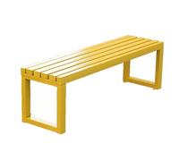 Banqueta de Jardín Sin Respaldo, Banco de Metal for Exterior Y Balcón, Ahorro de Espacio, 100/120/150cm, Capacidad de Carga 250kg(Amarillo,100cm)