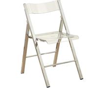 Banqueta Plegable Respaldo de Asiento Acrílico Transparente Estructura Reforzada de Acero Inoxidable hasta 150 Kg Taburete Plegable para Interiores y Exteriores(Clear)