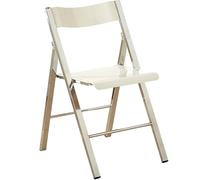 Banqueta Plegable Respaldo de Asiento Acrílico Transparente Estructura Reforzada de Acero Inoxidable hasta 150 Kg Taburete Plegable para Interiores y Exteriores(White)