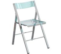 Banqueta Plegable Respaldo de Asiento Acrílico Transparente Estructura Reforzada de Acero Inoxidable hasta 150 Kg Taburete Plegable para Interiores y Exteriores(Green)