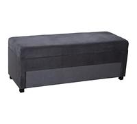BANQUETA ZAPATERO PIE DE CAMAMADERA/TELA GRIS 120X43X45CM
