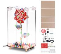 BANRIA Kit de soldadura de rosas, kit de proyecto de soldadura de flores LED con funda acrílica, luces intermitentes, proyecto electrónico de música incorporado, elección de regalo del día de San