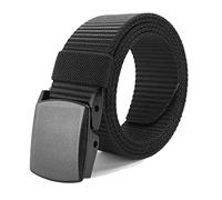 Bansga Cinturón militar Cinturón táctico para exteriores Hombres y mujeres Correas YKK POM Cinturones de hebilla de plástico para hombre de lujo correas casuales correas Negro(YKK)