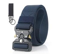 Bansga Cinturón Táctico de los Hombres Estilo Militar con Nosotros Cinturón de Nylon de Alta Resistencia Para el Entrenamiento de Caza Ejército Que se Ejecuta(B-Azul)