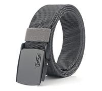 Bansga Cinturón táctico militar Hombres Hebilla metálica Espesar Cinturones de lona de nylon para hombres(Gris oscuro)