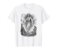 Banshee Celtic Spirit Folklore irlandés Arte de línea Sagrada Camiseta