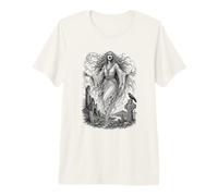Banshee Celtic Spirit Folklore irlandés Arte de línea Sagrada Camiseta Premium
