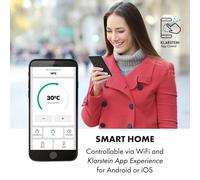 Klarstein Calefacción eléctrica, calentador convector independiente o montado en la pared, calefacción eléctrica de bajo consumo, control de aplicación, calefacción silenciosa, calefacción eléctrica