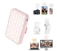 BANSINE Luz para selfie, luz LED para teléfono, recargable por USB, luz de foto portátil con más de 97 CRI, hasta 6500 K, luz de cámara de temperatura de color para selfie, conferencia de zoom, video,