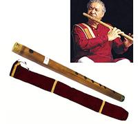 Bansuri indio profundo de bambú quemado grueso 5/G 55 cm flauta transversal con cubierta de terciopelo