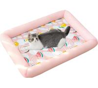 BANTASE Alfombrilla Refrescante For Gatos, Rellena De Agua, Autorefrescante, Impermeable Y Antideslizante, Ideal For Veranos Calurosos.(Rosa,M)
