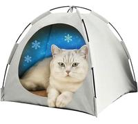 BANTASE Cama Cueva For Gatos Tipo Iglú, Plegable, For Gatos O Perros Pequeños, con Almohadilla Refrescante Muy Suave Y Base(B,Small)