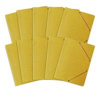 BANTEX Carpeta con cierre de goma, A4, tensor de esquina, carpeta de documentos para oficina o escuela, carpeta ligera para archivos con 2 gomas elásticas, paquete de 10 unidades, color amarillo