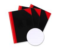 Bantex Libreta A4 con rayas, 192 páginas, 70 g/m², tapa dura, 3 unidades, color negro