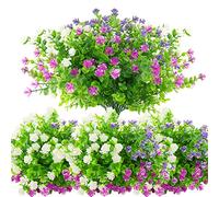 BANTI Flores Artificiales Flor Falsas Plastico Plantas Artificiales Exterior Arbustos Resistentes a Los Rayos UV Plantas Colgantes para Casa Jardín Balcon Boda Decoración 6 Piezas