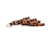 Bantopgong Cinturón de cuero para mujer, 1,5cm de ancho, cintura de leopardo, vestido vaquero, cinturón decorativo informal para accesorios de ropa, 130cm