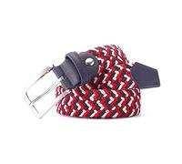 Bantopgong Cinturón elástico tejido con hebilla cubierta de cuero para hombre, cinturón elástico tejido trenzado, 3,5cm de ancho, 140cm