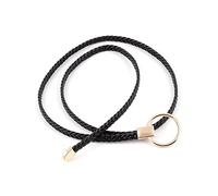 Bantopgong Cinturón fino trenzado para mujer, cinturón decorativo para vaqueros, cinturón estrecho para mujer, accesorios de ropa, Negro, 110cm