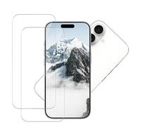 Banuyaw Protector de pantalla para iPhone 17/17 Pro 5G, dureza 9H, cristal blindado para iPhone 17/17 Pro 5G, protector de pantalla para HD, transparente, antiarañazos