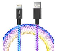 BANVCO - Cargador de iPhone con certificación MFi de Apple, 3 pies, con luz LED RGB gradual, cable de carga rápida USB a Lightning, cable de sincronización de datos de alta velocidad para iPhone 14