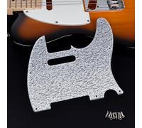 Banworks 1 Ply Tele Pickguard 8-Hole Electric Guitar Pickguard Scratch Plate para guitarra eléctrica Tele estilo moderno estándar de EE. UU./México JT/HB-03 Rayas plateadas