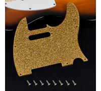 Banworks 1 Ply Tele Pickguard 8-Hole Electric Guitar Pickguard Scratch Plate para guitarra eléctrica Tele estilo moderno estándar de EE. UU./México JT/HB-03 Brillo dorado