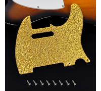 Banworks 1 Ply Tele Pickguard 8-Hole Electric Guitar Pickguard Scratch Plate para guitarra eléctrica Tele estilo moderno estándar de EE. UU./México JT/HB-03 Rayas doradas