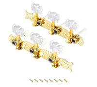 Banworks 3+3 Clavijas de afinación de guitarra clásica 3L3R para guitarras clásicas JT/JXQ-11-L dorado con botón blanco perla