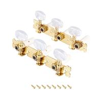Banworks 3+3 Clavijas de afinación de guitarra clásica 3L3R para guitarras clásicas JT/JXQ-11-S dorado con botón redondo de perlas blancas