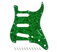 Banworks 4-Ply Electric Guitar Pickguard 11-Hole American ST SSS Pickguard | Placa de rasguño para Fender Modern Standard Stratocaster Strat ST US/México, JT/HB-01 Perla Verde